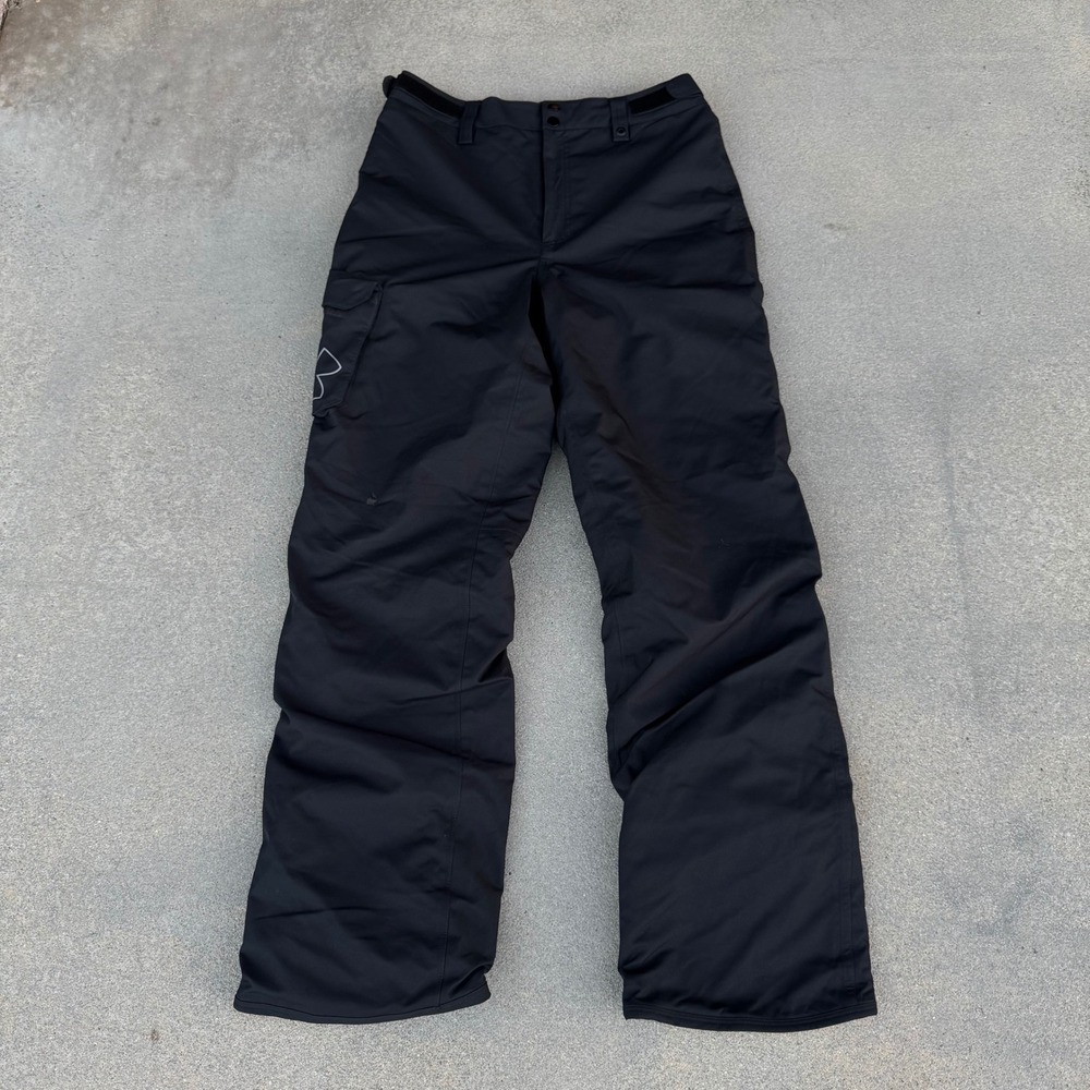 Under Armour Boys YXL Black Snow Pants ColdGear Infrared Insulated Ski Cargo
